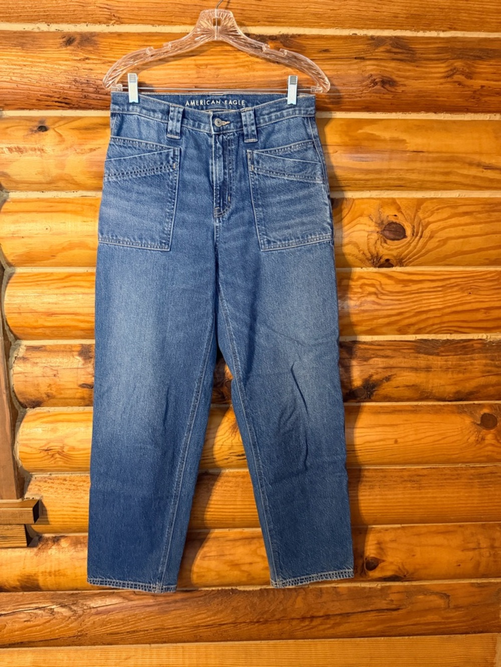American Eagle Outfitters Women’s Strigid Super High Rise Baggy Straight Jean